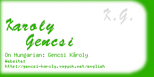 karoly gencsi business card