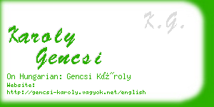 karoly gencsi business card